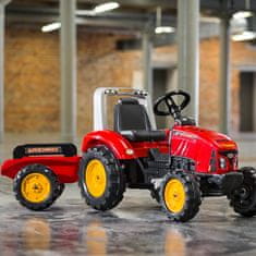 Falk Red Supercharger pedálos traktor pótkocsival Nyitható 3 éves kortól