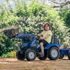 Falk New Holland kék pedálos traktor pótkocsival 3 éves kortól