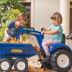 Falk New Holland pedálos traktor kék pótkocsival 3 éves korától