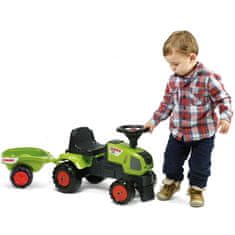 Falk Traktor Baby Claas Axos 310 zöld, pótkocsival 1 éves kortól