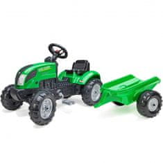 Falk pedálos zöld traktor + pótkocsi és kürt 2 éves kortól.