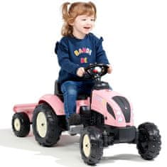 Falk Traktor Country Star rózsaszín pedál + pótkocsi és duda 2 éves kortól.