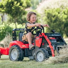Falk pedálos traktortáska vödörrel és pótkocsival Piros 3 éves kortól