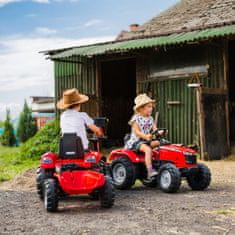 Falk Massey Ferguson piros pedálos traktor pótkocsival 3 éves kortól