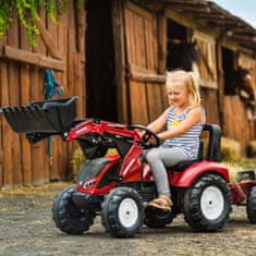 Falk Valtra Maroon pedálos traktor pótkocsival és vödörrel 3 éves kortól