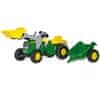 Rolly Toys John Deere pedálos traktor vödörrel és pótkocsival 2-5 éves korig