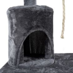 BigBuy Óriás macska mászóka és kaparófa játékokkal, kuckókkal, hintával és létrával - 141 cm, szürke (BB-21713)