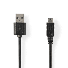 Nedis CCGT60300BK20 USB-A - USB Mini-B kábel 2m fekete (CCGT60300BK20)