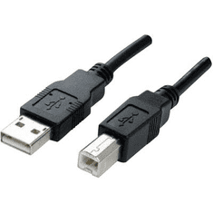 Manhattan USB 2.0 kábel [1x USB 2.0 dugó A - 1x USB 2.0 dugó B] 3 m fekete 756614 (333382-CG)
