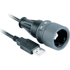 Bulgin USB 2.0 Csatlakozókábel [1x USB 2.0 dugó, B típus - 1x USB 2.0 dugó, A típus] 5.00 m Fekete (PXP6040/B/5M00)