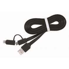 Gembird Cablexpert USB -> Micro USB + Lightning kábel 1m fekte (CC-USB2-AMLM2-1M) (CC-USB2-AMLM2-1M)