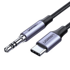 Ugreen AV143 Jack 3,5 mm - USB-C AUX kábel 1m fekete-szürke (30633) (UG30633)
