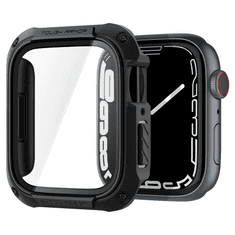 Spigen Apple Watch 7-8 (45mm), Műanyag védőkeret, szíj nélkül, közepesen ütésálló, Tough Armor, fekete (RS132729)