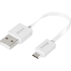 Akasa USB adatkábel, töltőkábel, USB mikro 2.0 fehér, 15 cm, lapos kivitel, (AK-CBUB16-15WH)