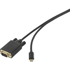 Renkforce USB C - VGA átalakító kábel [1x USB-C dugó - 1x VGA dugó] 1.80 m Fekete színű 1511620 (RF-4534860)