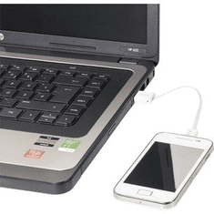 Akasa USB adatkábel, töltőkábel, USB mikro 2.0 fehér, 15 cm, lapos kivitel, (AK-CBUB16-15WH)