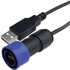 Bulgin USB 2.0 Csatlakozókábel [1x Mikro USB dugó - 1x USB 2.0 dugó, A típus] 2.00 m Fekete, Kék (PXP4040/B/2M00)