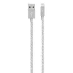 Belkin MIXIT Metallic Lightning-USB adat/töltőkábel 1,2m ezüst (F8J144bt04-SLV) (F8J144bt04-SLV)