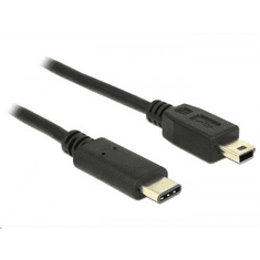 DELOCK 83336 USB Type-C 2.0 > USB 2.0 Mini-B kábel, 2 m fekete (83336)