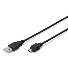 Assmann USB A -> Mini USB B összekötő kábel 3m (AK-300108-030-S) (AK-300108-030-S)