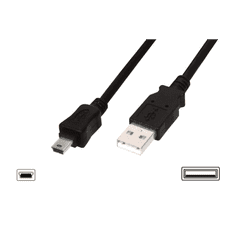 Assmann USB A --> mini USB összekötő kábel 3m (AK-300130-030-S) (AK-300130-030-S)