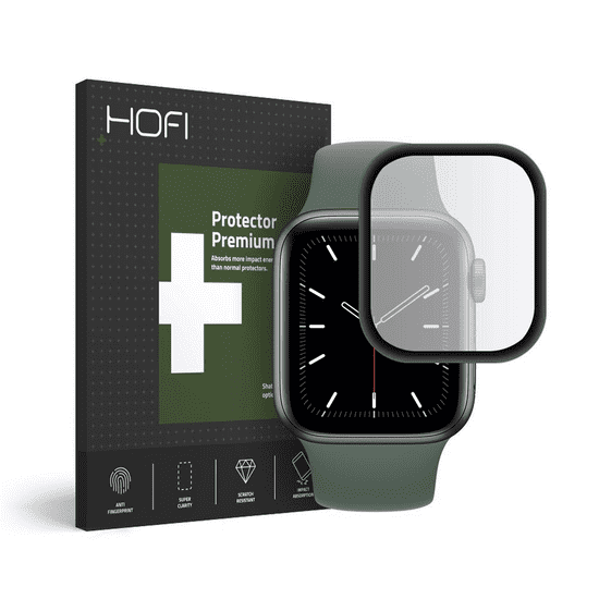 TokShop Apple Watch 4-5 (40 mm), Kijelzővédő fólia, ütésálló fólia (az íves részre nem hajlik rá!), Tempered Glass (üveg), Hybrid Glass, fekete (86479)