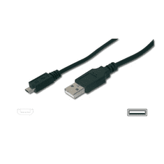 Assmann USB A --> mini USB összekötő kábel 1.8m (AK-300130-018-S) (AK-300130-018-S)