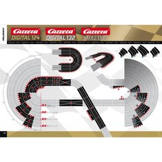Carrera EVO/D132/D124 - 20589 egyenes külső kerékvető 1/4 (4db) (GCX3412)