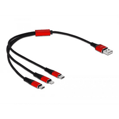 DELOCK 3az1-ben Lightning-, Micro USB- és USB Type-C töltőkábel 30cm (85891) (dl85891)