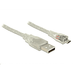 DELOCK 83901 USB 2.0 Type-A male > USB 2.0 Micro-B male 2m áttetsző (83901)