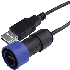 Bulgin USB 2.0 Csatlakozókábel [1x Mikro USB dugó - 1x USB 2.0 dugó, A típus] 5.00 m Fekete, Kék (PXP4040/B/5M00)
