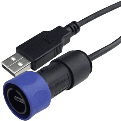 Bulgin USB 2.0 Csatlakozókábel [1x Mikro USB dugó - 1x USB 2.0 dugó, A típus] 3.00 m Fekete, Kék (PXP4040/B/3M00)