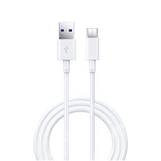Devia USB töltő- és adatkábel, USB Type-C, 150 cm, 5000 mA, gyorstöltés, Shark, fehér (RS91186)