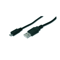 Assmann USB A -> Micro USB B összekötő kábel 1m (AK-300127-010-S) (AK-300127-010-S)