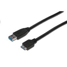 Assmann USB A --> micro USB B összekötő kábel 1m (AK-300116-010-S) (AK-300116-010-S)