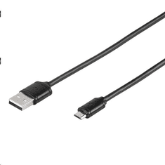 VIVANCO USB A --> micro USB B összekötő kábel 1m fekete (PBVVMUSBBLACK) (PBVVMUSBBLACK)