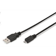 Assmann USB A --> micro USB B összekötő kábel 3m (AK-300110-030-S) (AK-300110-030-S)