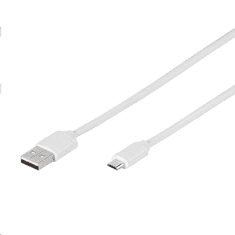 VIVANCO USB A --> micro USB B összekötő kábel 1m fehér (PBVVMUSBWHITE) (PBVVMUSBWHITE)