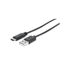 Manhattan USB 2.0 Type A - USB Type-C (USB-C) M/M 1m kábel fekete (353298) (353298)
