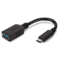 Assmann USB C -> USB A adapter kábel fekete 0.15m (AK-300315-001-S) (AK-300315-001-S)