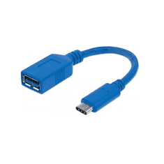 Manhattan USB 3.0 Type-A - USB 3.1 Type-C (USB-C) F/M 15cm kábel kék (353540) (353540)