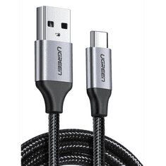 Ugreen US288 USB-A - USB-C kábel QC3.0 2m fekete-ezüst (60128) (UG60128)