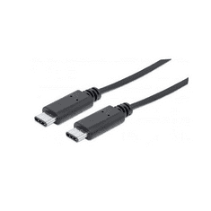 Manhattan USB 3.1 Type-C (USB-C) - USB 3.1 Type-C (USB-C) M/M 1m kábel fekete (353526) (353526)
