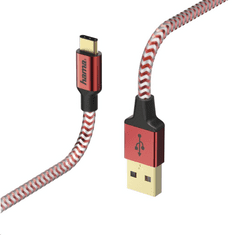 Hama USB TYPE-C "Reflective" adatkábel, 1.5m, piros (178296) (178296)