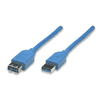 Manhattan kábel USB 3.0 TypeA (Male) - USB 3.0 TypeA (Female) 1.8m kék (322379)