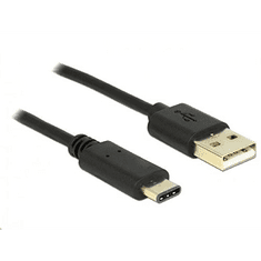DELOCK 83326 USB 2.0 Type-A > USB Type-C 2.0 kábel, 0.5 m, fekete (83326)