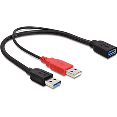 DELOCK 83176 USB 3.0-A female > USB 3.0-A male + USB 2.0-A male kábel 30 cm (83176)