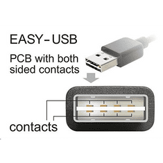DELOCK 83383 EASY-USB 2.0 -A apa hajlított bal / jobb > USB 2.0 micro-B apa kábel, 2 m (83383)