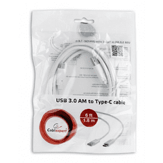 Gembird Cablexpert USB 3.0 AM --> Type-C (AM/CM) kábel 1.8m fehér (CCP-USB3-AMCM-6-W) (CCP-USB3-AMCM-6-W)