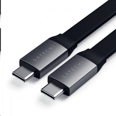 Satechi USB-C -> USB-C Gen 2 0.24m lapos kábel asztroszürke (ST-TCCFC) (ST-TCCFC)